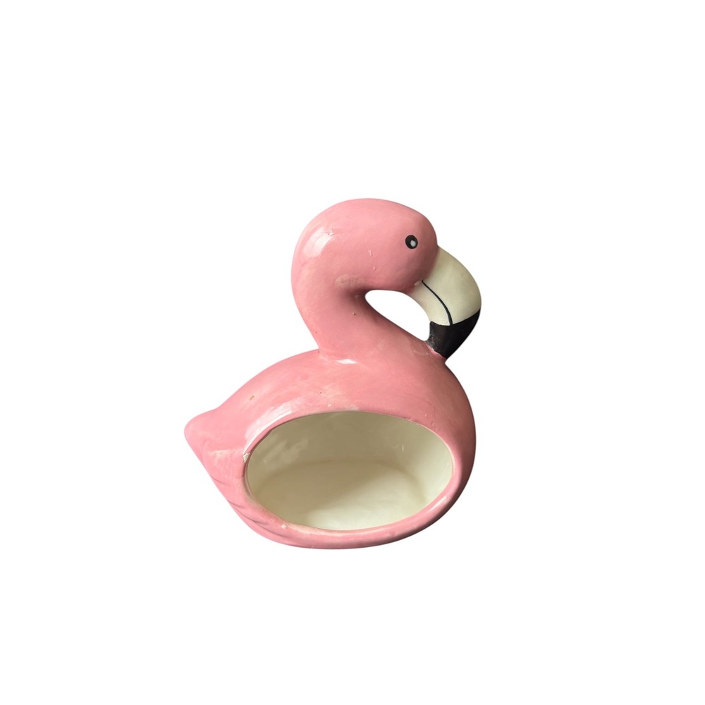 Pink‎ Flamingo Ceramic Sponge Holder Kitchen Sink Caddy Planter Dish Decor As is - Picture 3 of 8